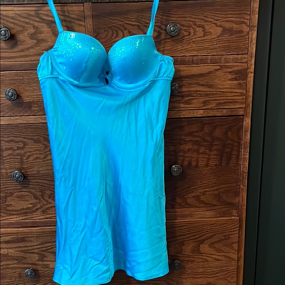 Victoria's Secret Blue Chemise with Lightweight Stretch
